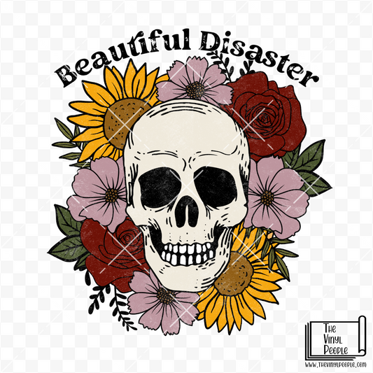 Beautiful Disaster Floral Vinyl Decal