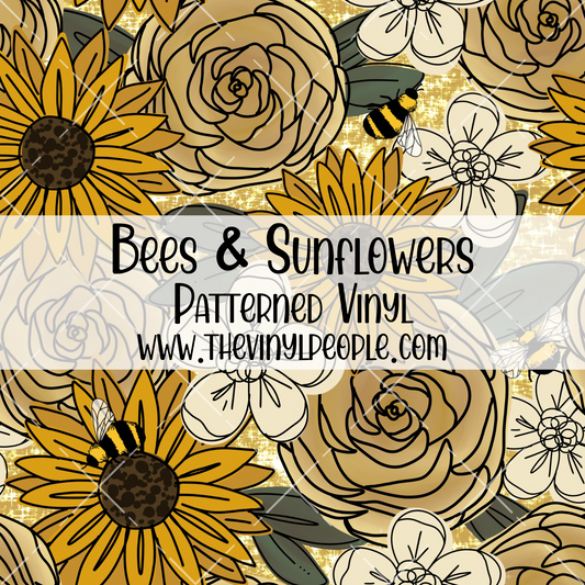 Bees & Sunflowers Patterned Vinyl