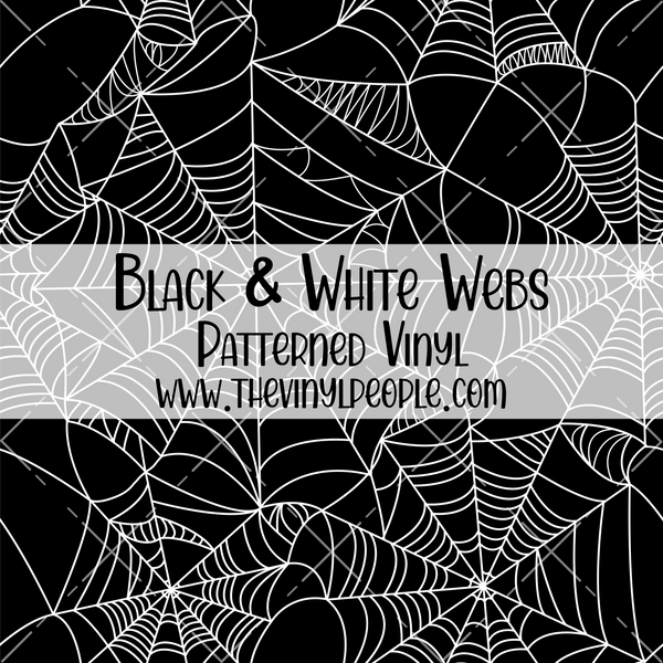 Black & White Webs Patterned Vinyl