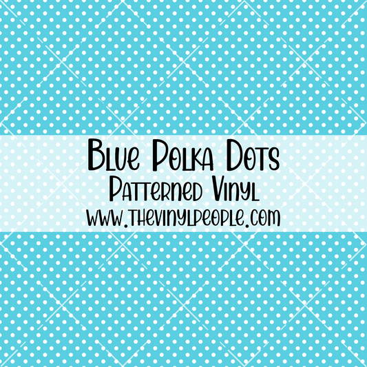 Blue Polka Dots Patterned Vinyl