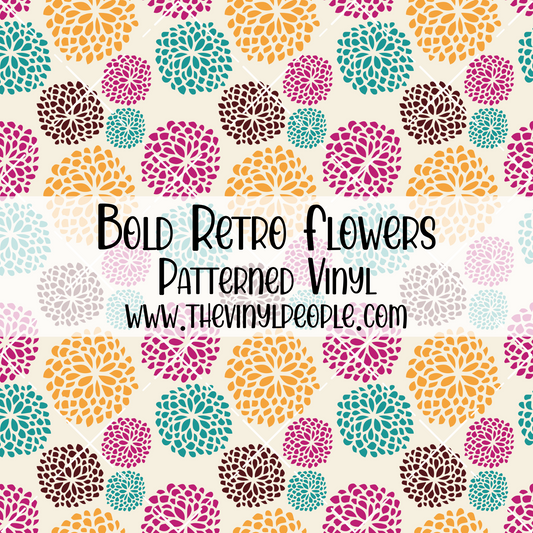 Bold Retro Flowers Patterned Vinyl