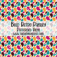 Bold Retro Paisley Patterned Vinyl