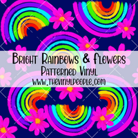 Bright Rainbows & Flowers Patterned Vinyl