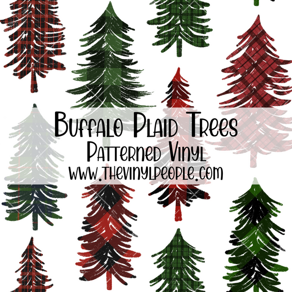 Buffalo Plaid Trees Patterned Vinyl