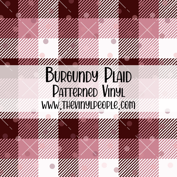 Burgundy Plaid Patterned Vinyl