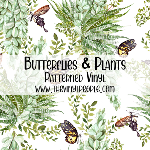 Butterflies & Plants Patterned Vinyl