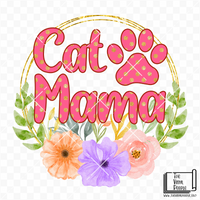 Cat Mama Flower Wreath Vinyl Decal