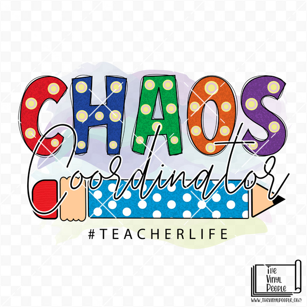 Chaos Coordinator Teacher Life Vinyl Decal