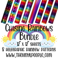 Chasing Rainbows Bundle - 12" x 12" Sheet of all 8 Rainbow Holographic Colors
