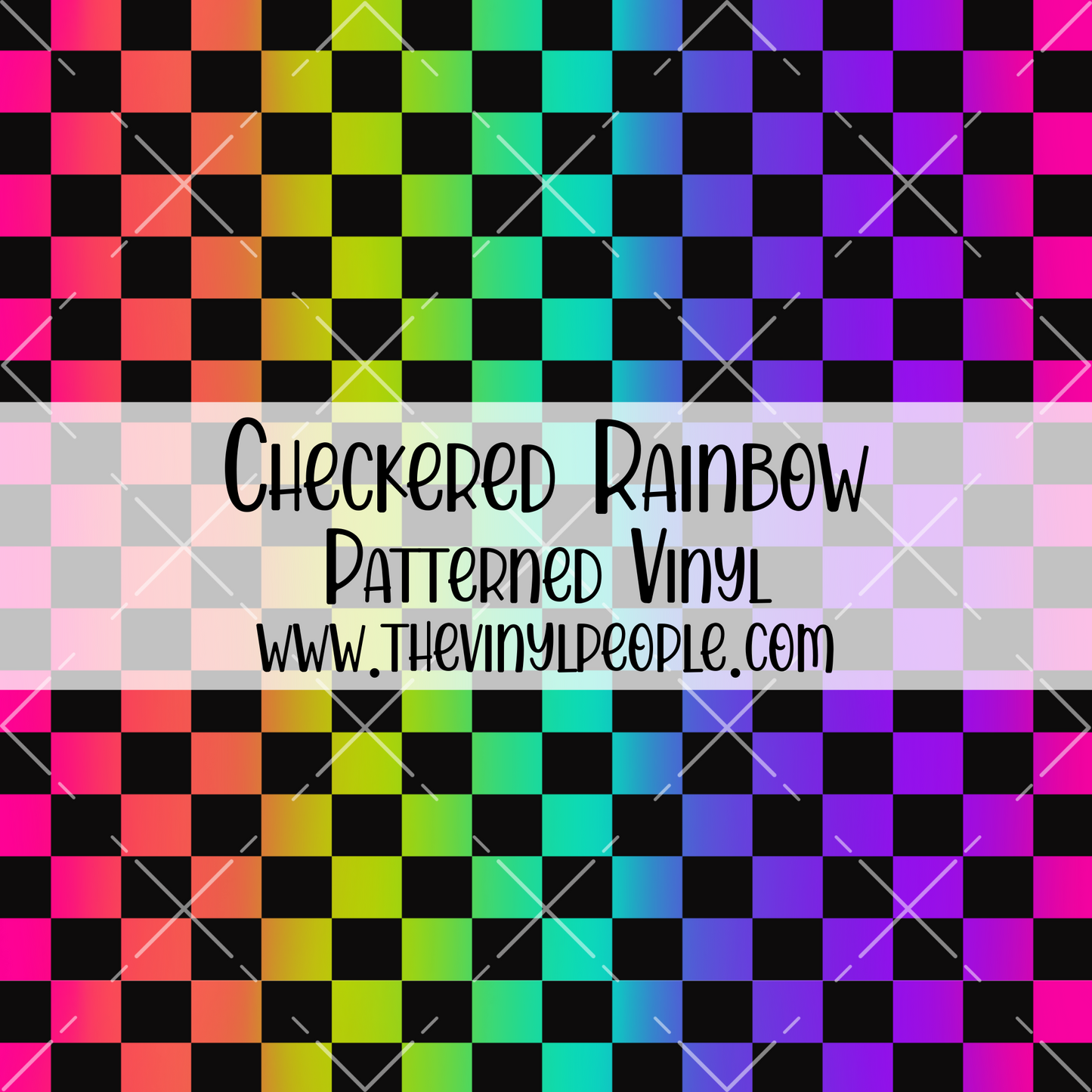 Checkered Rainbow Patterned Vinyl