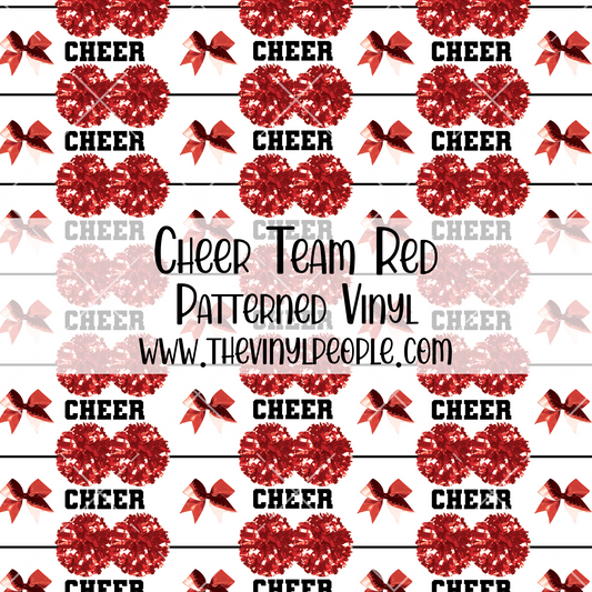 Cheer Team Red Patterned Vinyl