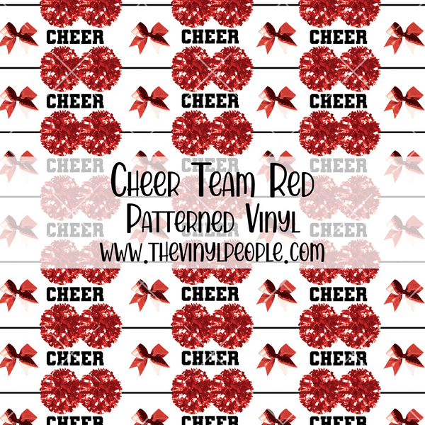 Cheer Team Red Patterned Vinyl