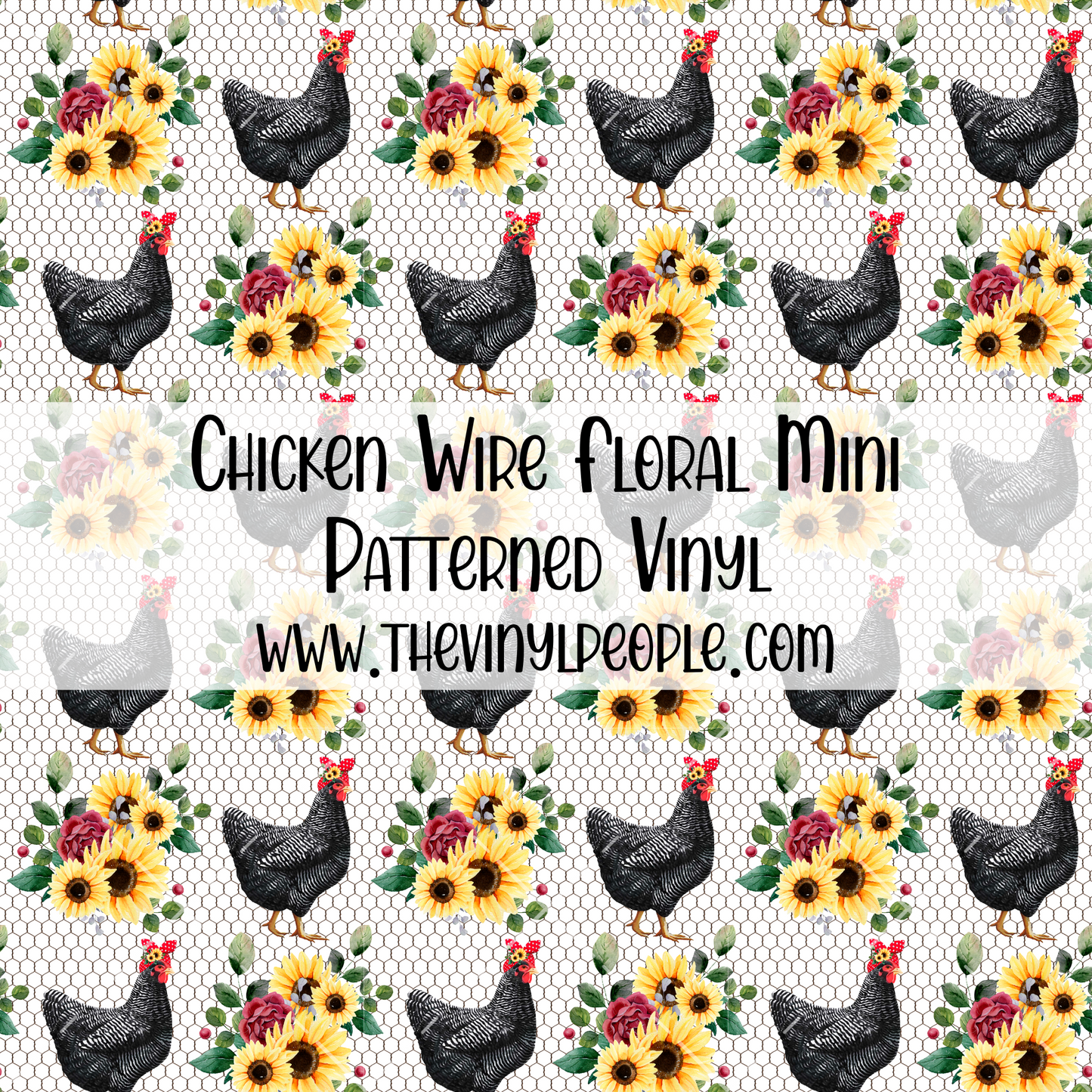 Chicken Wire Floral Patterned Vinyl