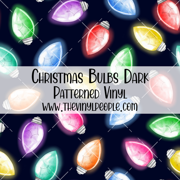 Christmas Bulbs Dark Patterned Vinyl