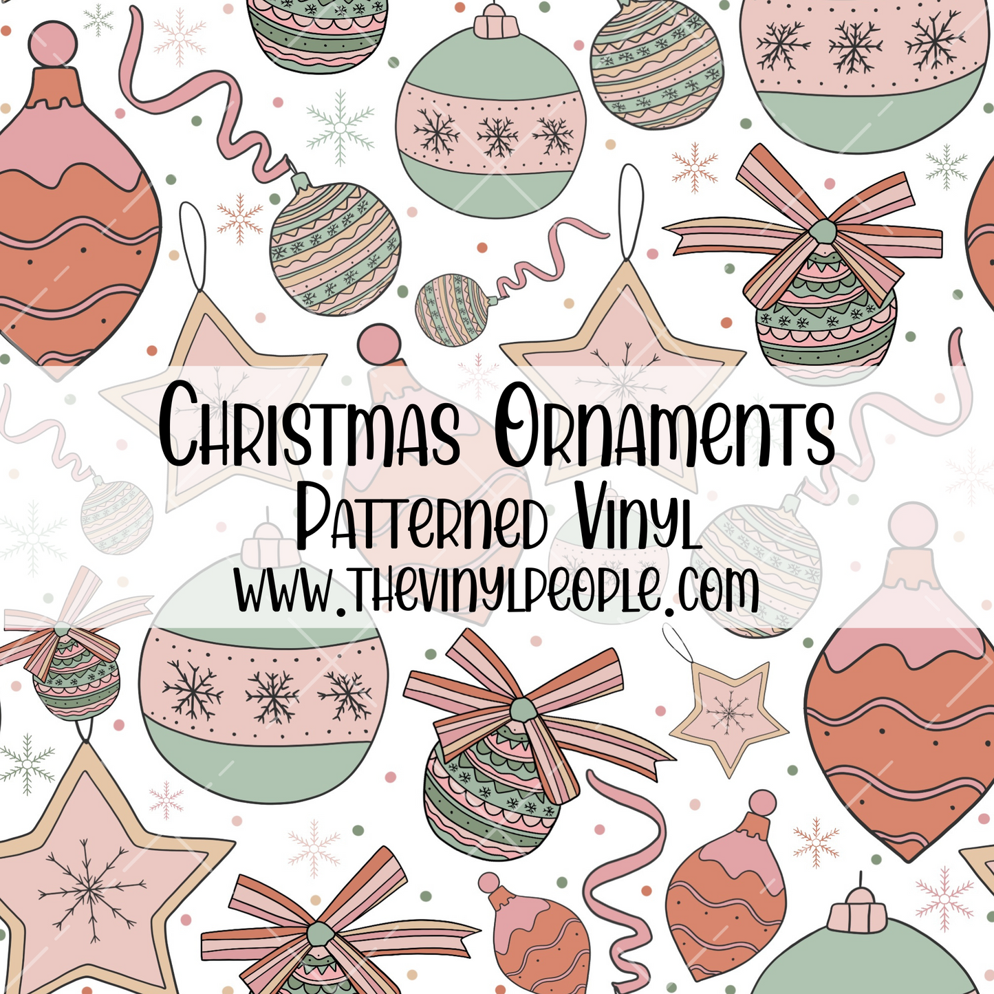 Christmas Ornaments Patterned Vinyl