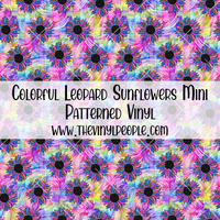 Colorful Leopard Sunflowers Patterned Vinyl