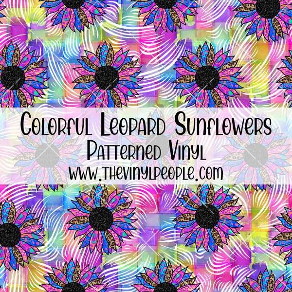 Colorful Leopard Sunflowers Patterned Vinyl