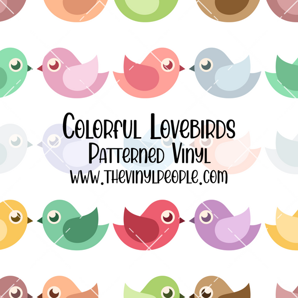 Colorful Lovebirds Patterned Vinyl