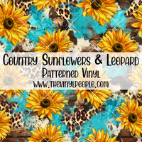 Country Sunflowers & Leopard Patterned Vinyl