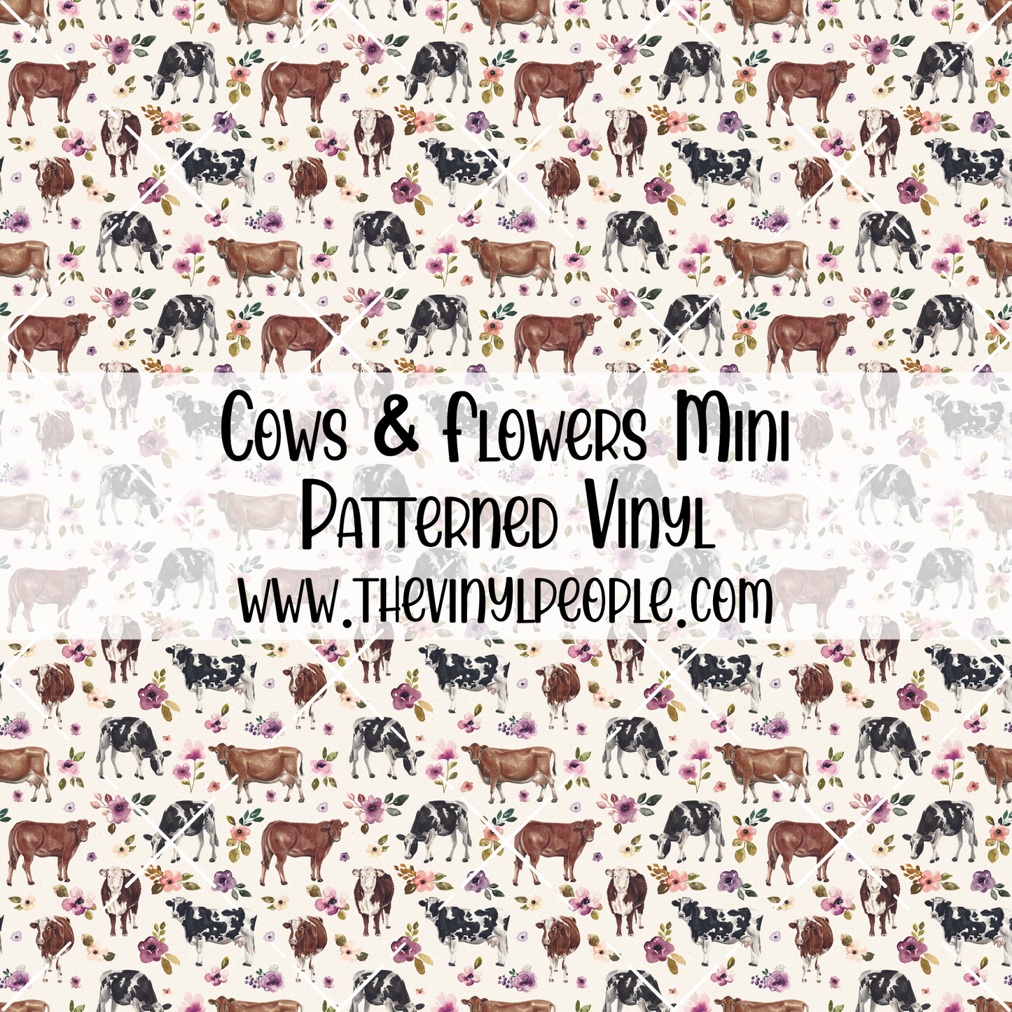 Cows & Flowers Patterned Vinyl