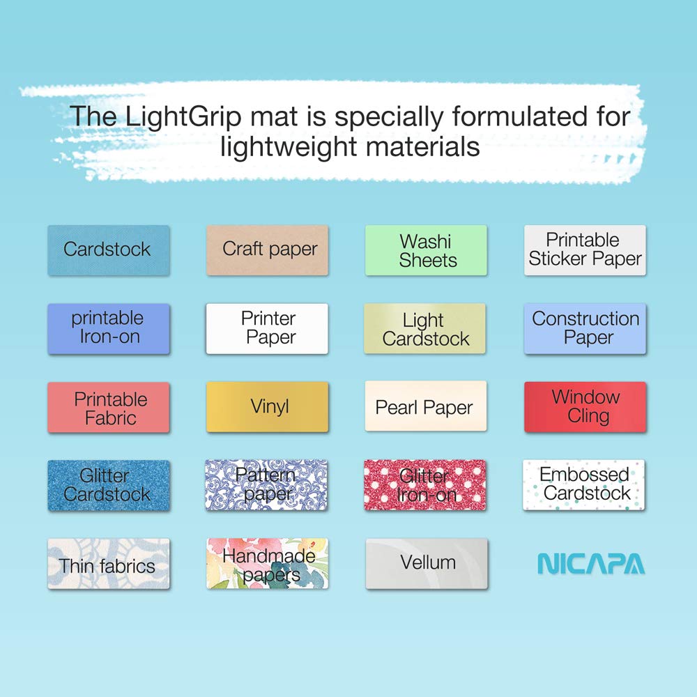 NICAPA 12x12 Cricut Cutting Mat - LIGHT GRIP