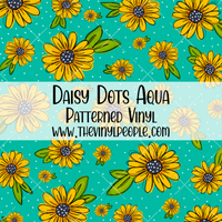 Daisy Dots Aqua Patterned Vinyl