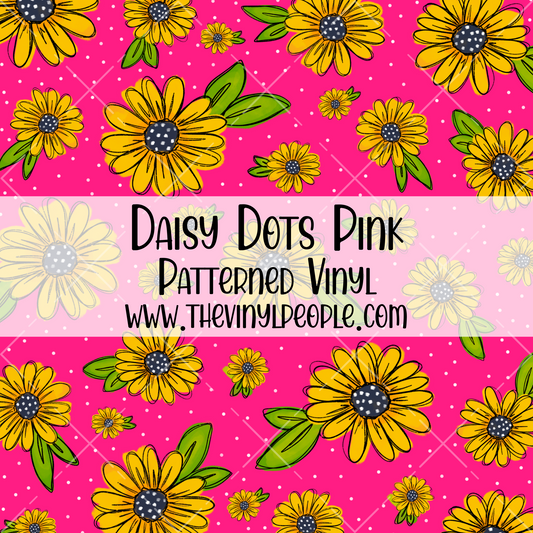 Daisy Dots Pink Patterned Vinyl