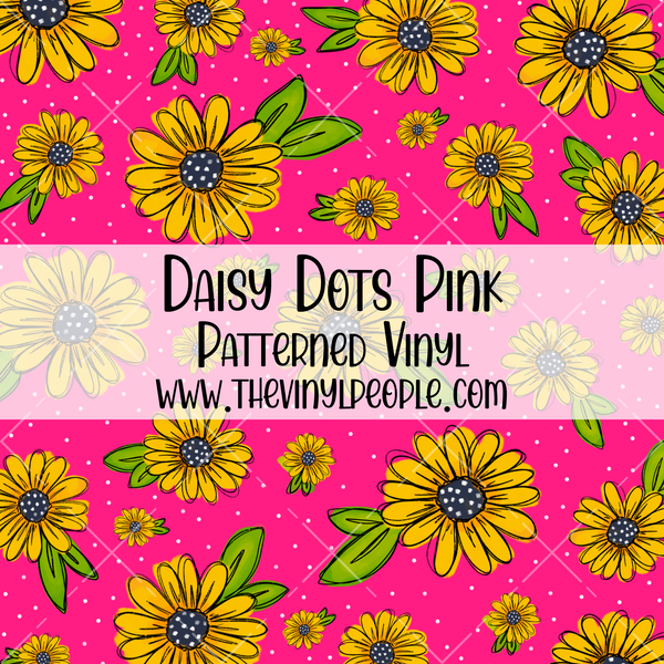 Daisy Dots Pink Patterned Vinyl