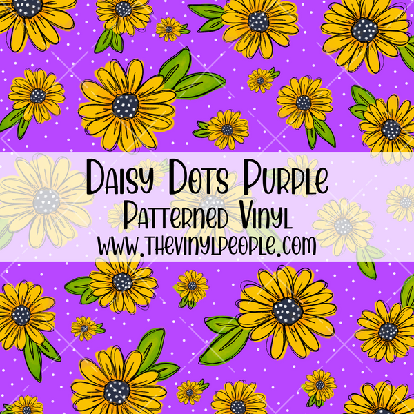 Daisy Dots Purple Patterned Vinyl