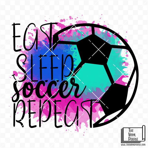 Eat Sleep Soccer Repeat Vinyl Decal