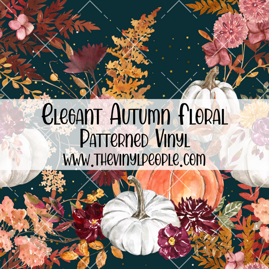 Elegant Autumn Floral Patterned Vinyl
