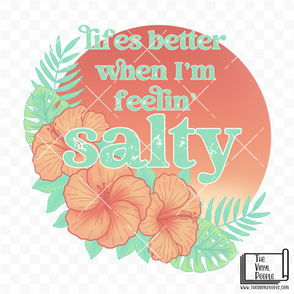 Feelin' Salty Hibiscus Vinyl Decal