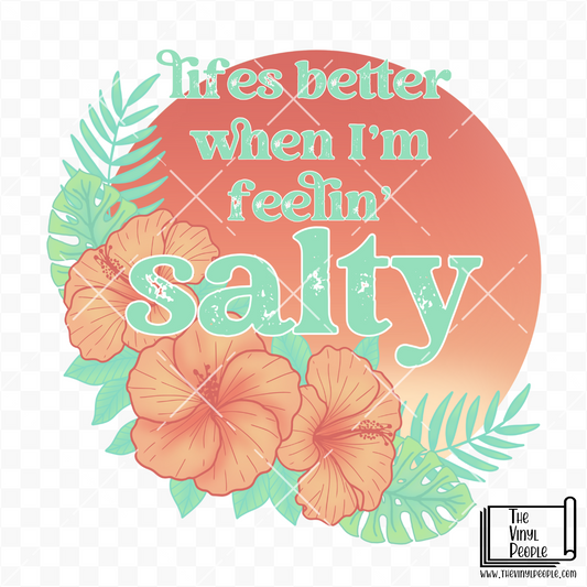 Feelin' Salty Hibiscus Vinyl Decal
