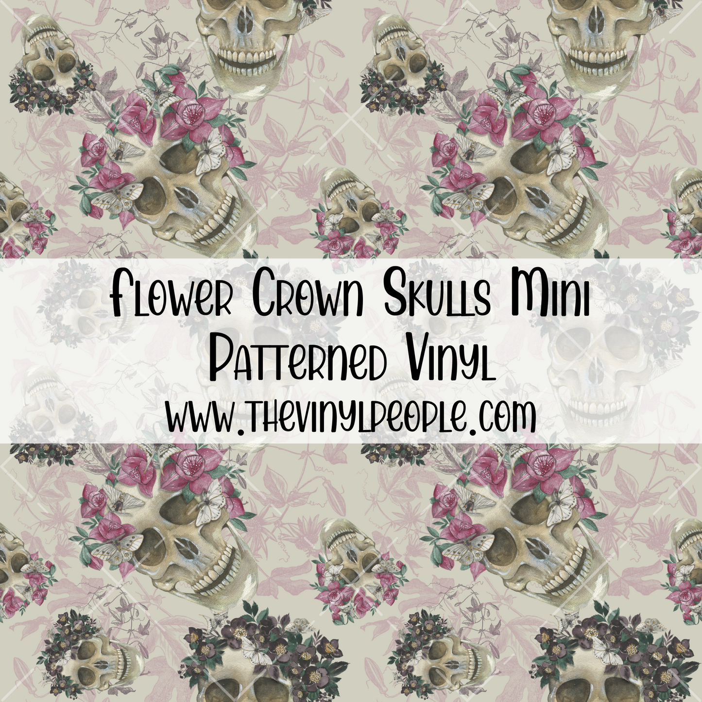 Flower Crown Skulls Patterned Vinyl