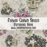 Flower Crown Skulls Patterned Vinyl