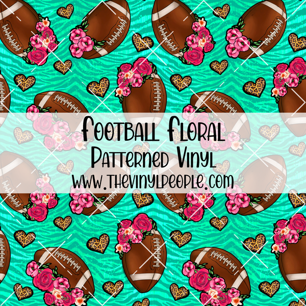 Football Floral Patterned Vinyl