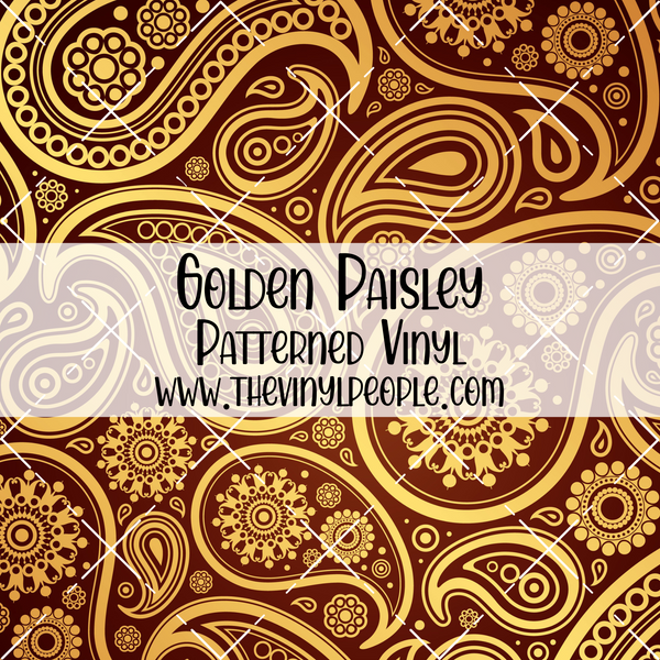 Golden Paisley Patterned Vinyl