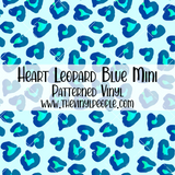 Heart Leopard Blue Patterned Vinyl