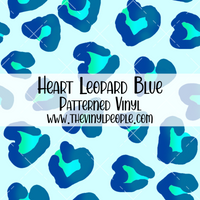 Heart Leopard Blue Patterned Vinyl