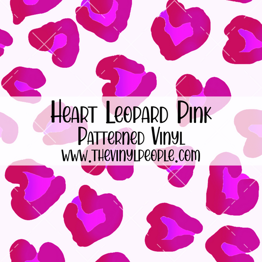 Heart Leopard Pink Patterned Vinyl