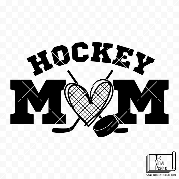 Hockey Mom Heart Vinyl Decal