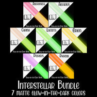 Interstellar Bundle - 12" x 12" Sheet of all 7 Matte Glow-in-the-Dark Colors