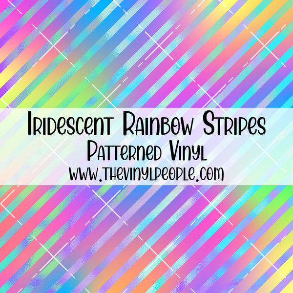 Iridescent Rainbow Stripes Patterned Vinyl