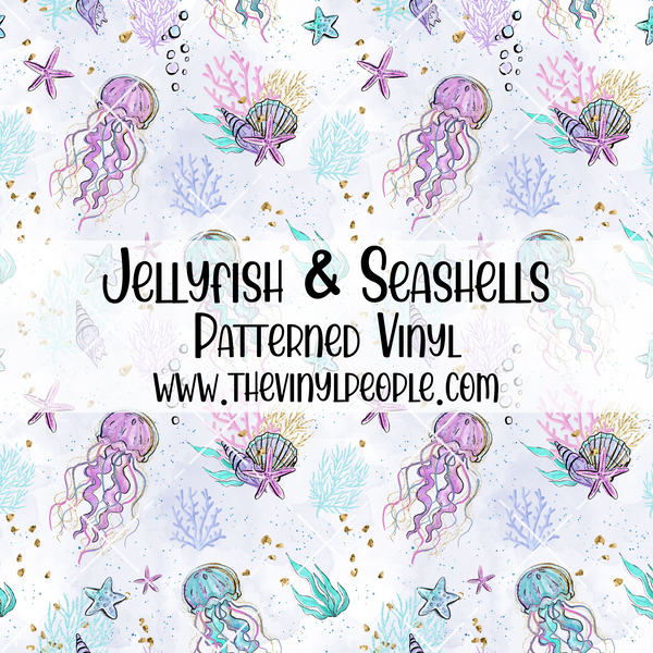 Jellyfish & Seashells Patterned Vinyl