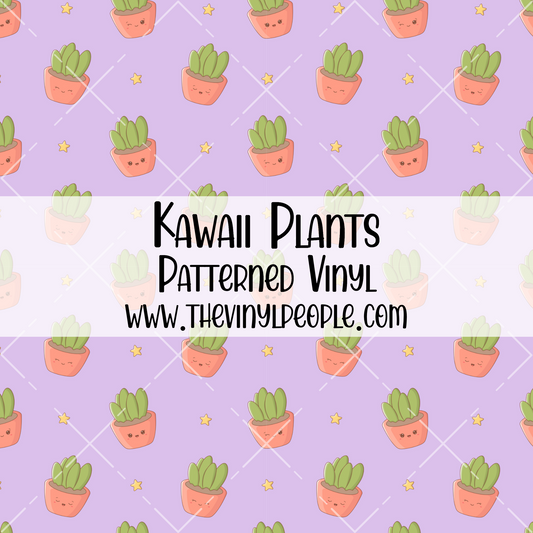 Kawaii Plants Patterned Vinyl