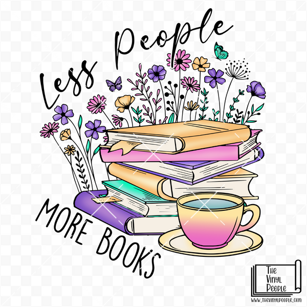 Less People More Books Vinyl Decal