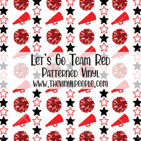 Let's Go Team Red Patterned Vinyl