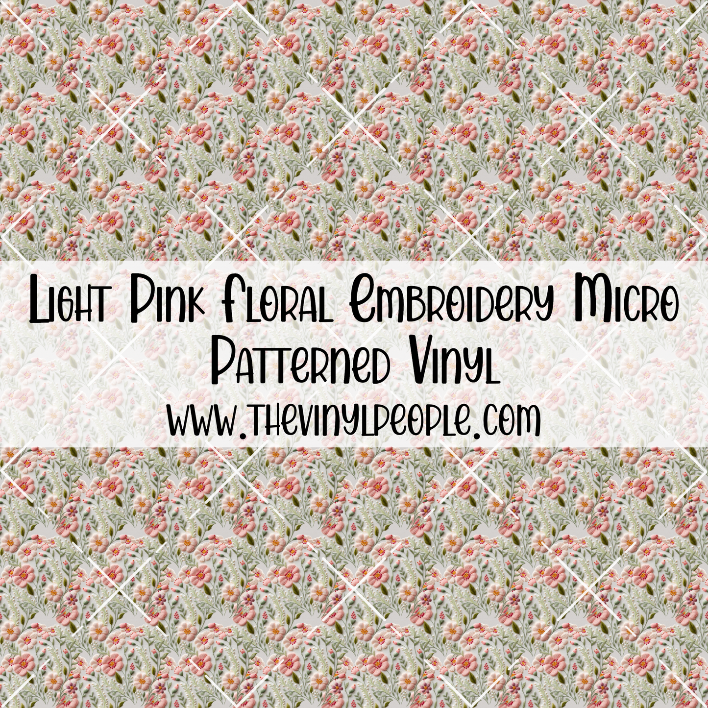 Light Pink Floral Embroidery Patterned Vinyl