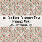 Light Pink Floral Embroidery Patterned Vinyl