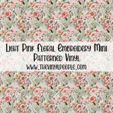 Light Pink Floral Embroidery Patterned Vinyl
